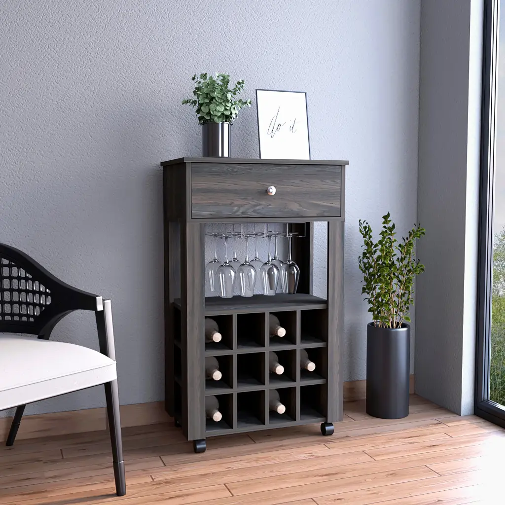 Margh Bar Shopping Basket Drawer Carbon Espresso Brown Particle Board depot e-shop