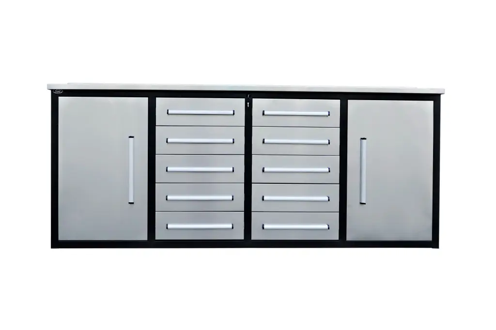 7' Storage Cabinets Workbench 10 Drawers & 2 Cabinets Steel Frame chery industrial inc