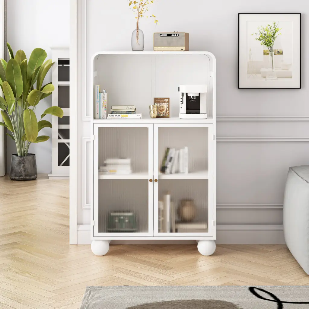 45.28 H Storage Cabinet Bathroom Floor Cabinet Glass Door rnb