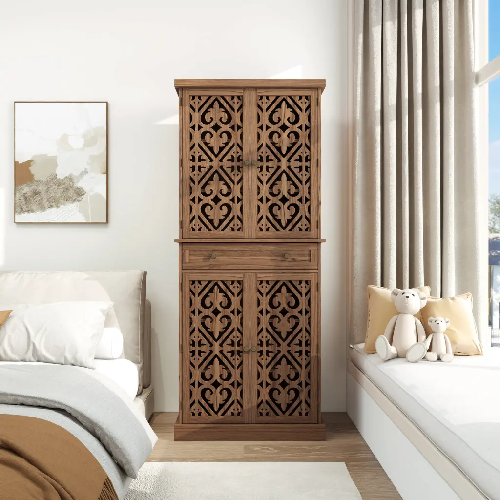 4 Door Cabinet 1 Drawer and 4 Customizable Inner Shelves rnb