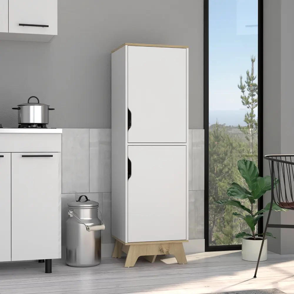 Multistorage Cabinet 59 Inch H Two Doors Four Internal Shelves Light Oak Finish rta muebles colombia