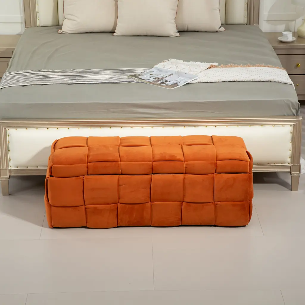 Coolmore Storage Ottoman Bedroom End Bench Upholstered Material Storage coolmore w-395