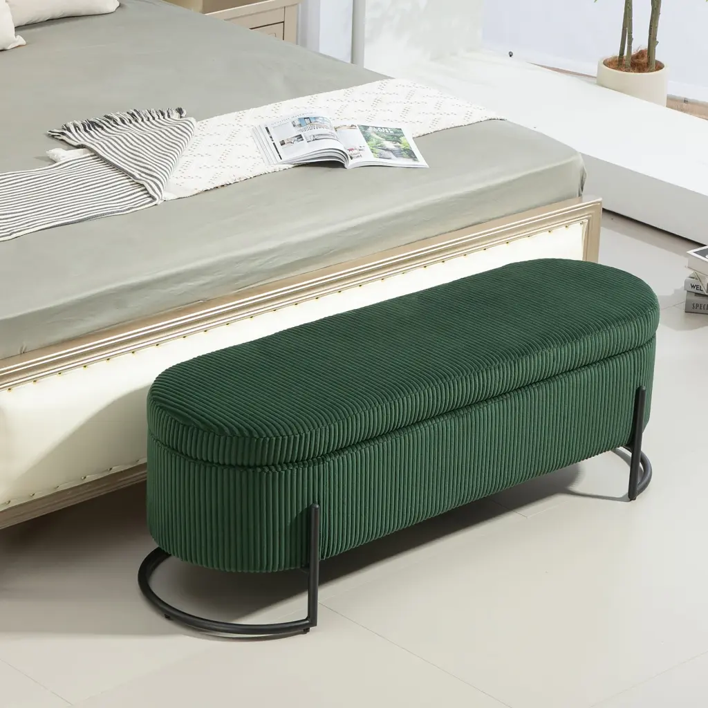 Coolmore Storage Ottoman Bedroom End Bench Upholstered Material Storage Seat house hold-w1588