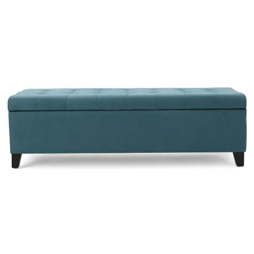 Storage Ottoman Teal Material Living Room Extra Seating and Storage nh-an