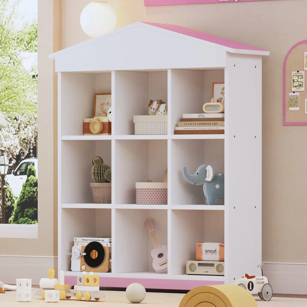 Houtilize Influenced Storage Rack Nine Storage Compartments Three Layer Organizer homey life