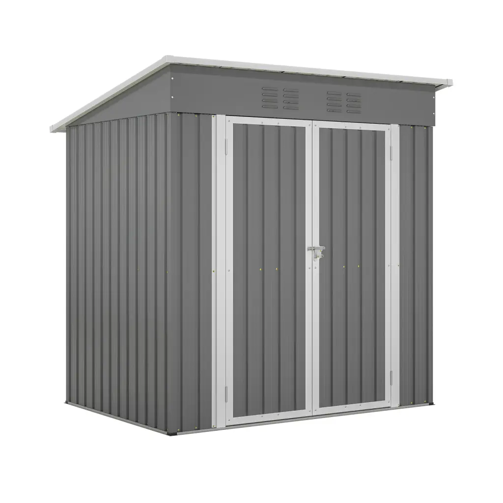 6x4 Outdoor Metallic Storage Shed Garden Equipment Lockable Door w2505