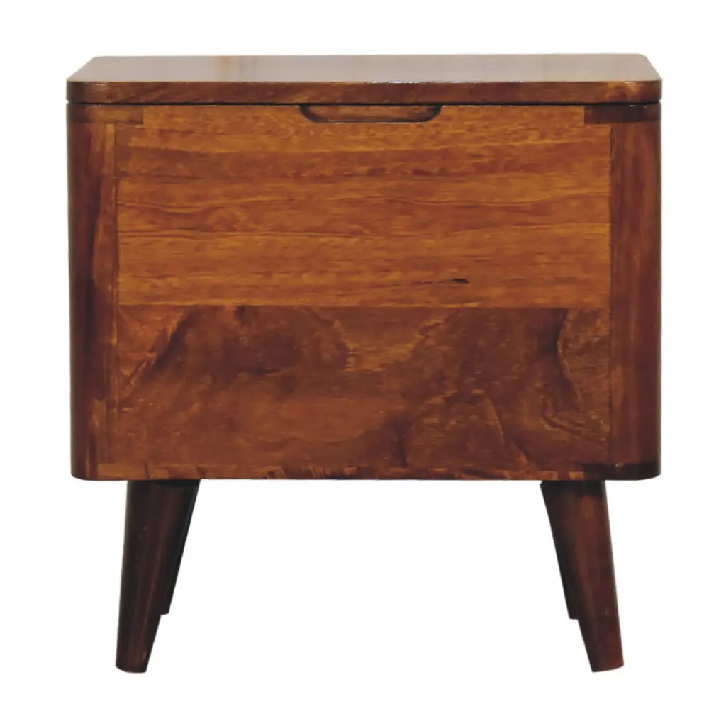 Solid Wood Chestnut Lid Up Storage Stool Brown Bedroom Furniture artisan furniture