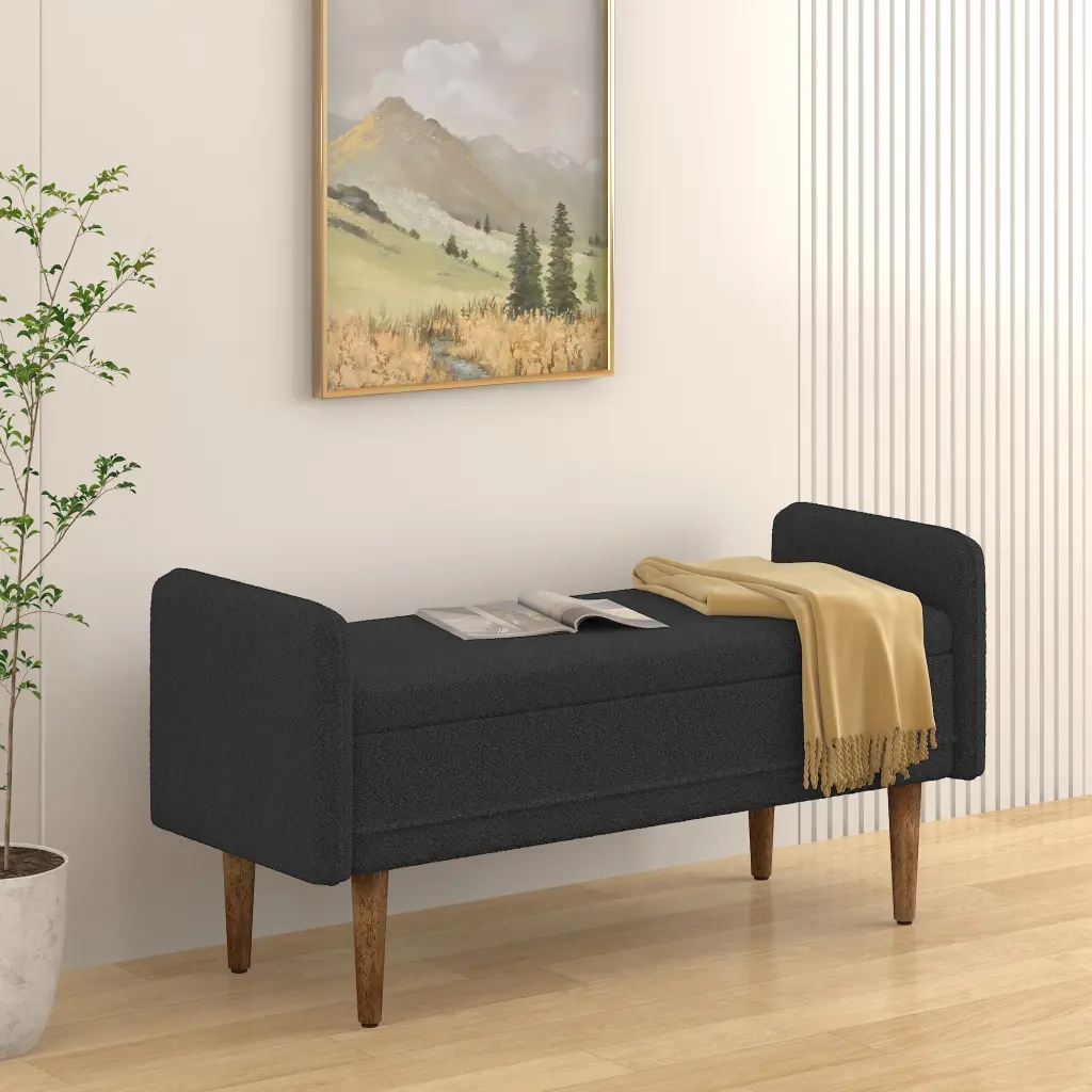 Teddy Velvet Storage Stool Hidden Space Perfect Apartments chuangyuan smart home