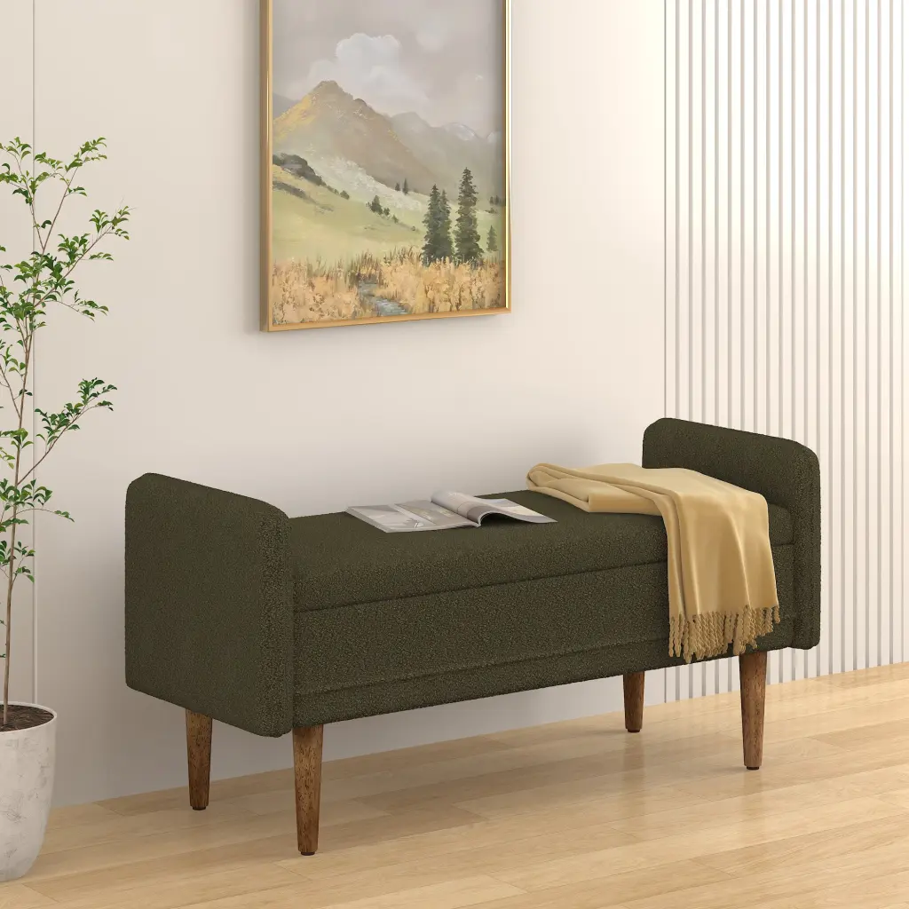 Teddy Velvet Storage Stool Storage Space Apartments chuangyuan smart home
