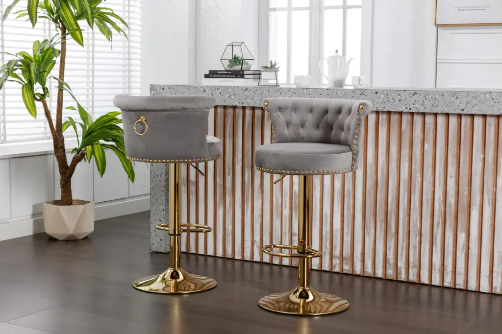 Coolmore Swivel Bar Stools Set 2 Customizable Counter Height Chairs Adjustable Height w1539 coolmore