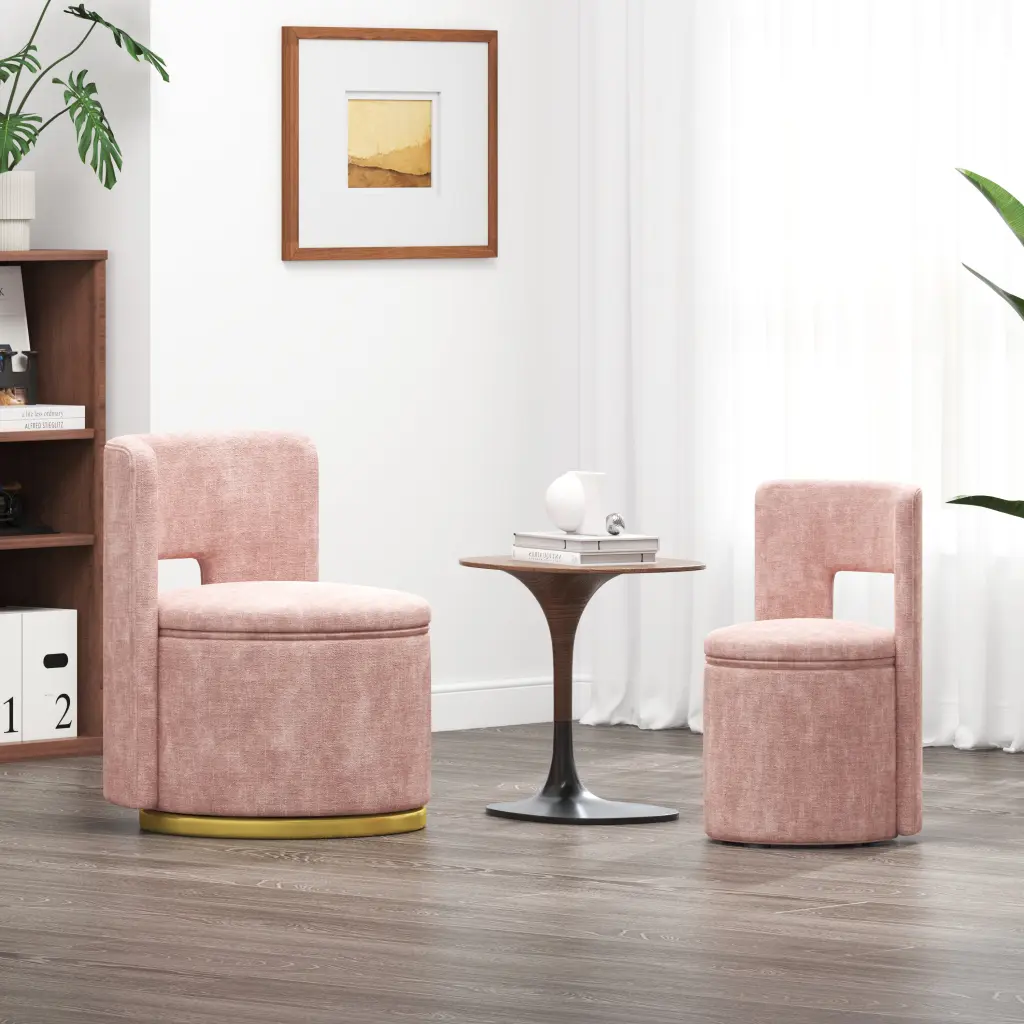 360 Degree Round Swivel Chair Under Seat Storage Living Room huazhao furniture