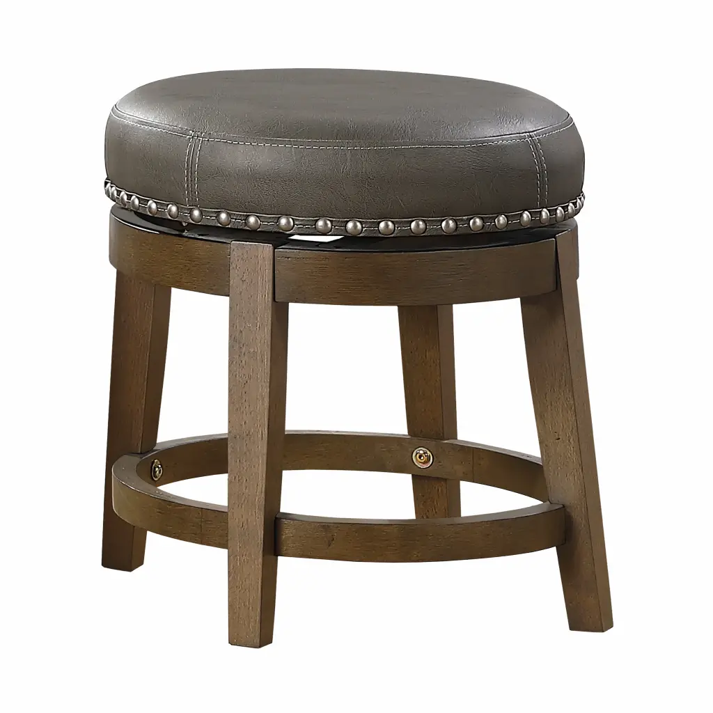 Round Swivel Stools Set 2 Gray Faux Hide 360 Degree Swivel Seat Bar Stools kanepe