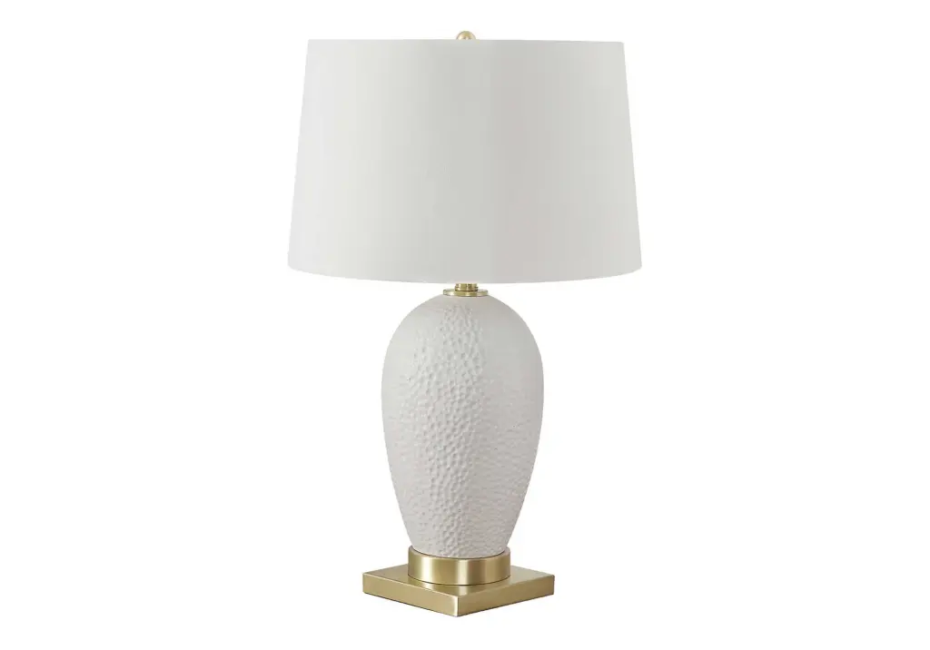 26H White Ceramic Table Lamp Ivory Cream Shade Transitional Lighting 8th street living