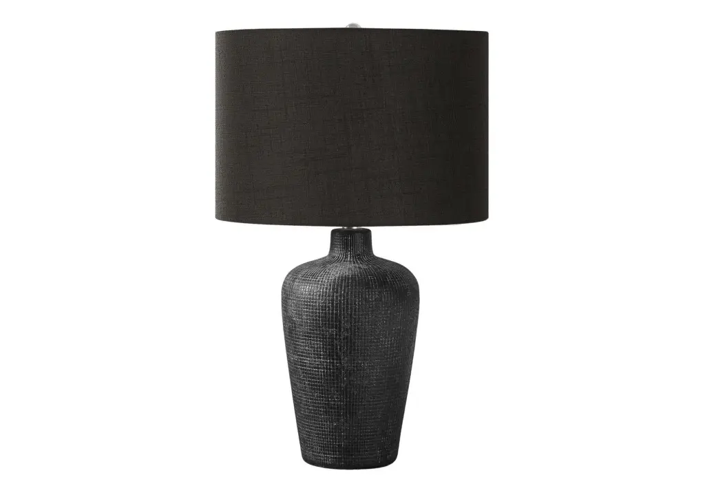 24 Inch Black Ceramic Table Lamp Black Shade Contemporary Lighting 8th street living