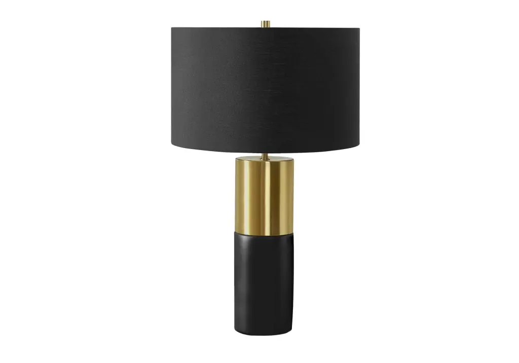 25 Inch Black Concrete Table Lamp Black Shade Contemporary Lighting 8th street living