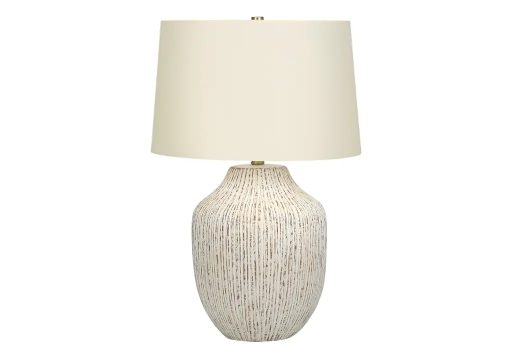 26 Inch Cream Ceramic Table Lamp Ivory Cream Shade Transitional Lighting 8th street living