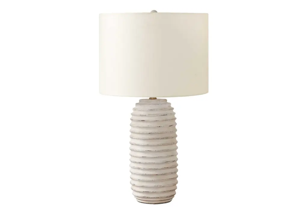 28 Inch Cream Resin Table Lamp Ivory Cream Shade Transitional Lighting 8th street living
