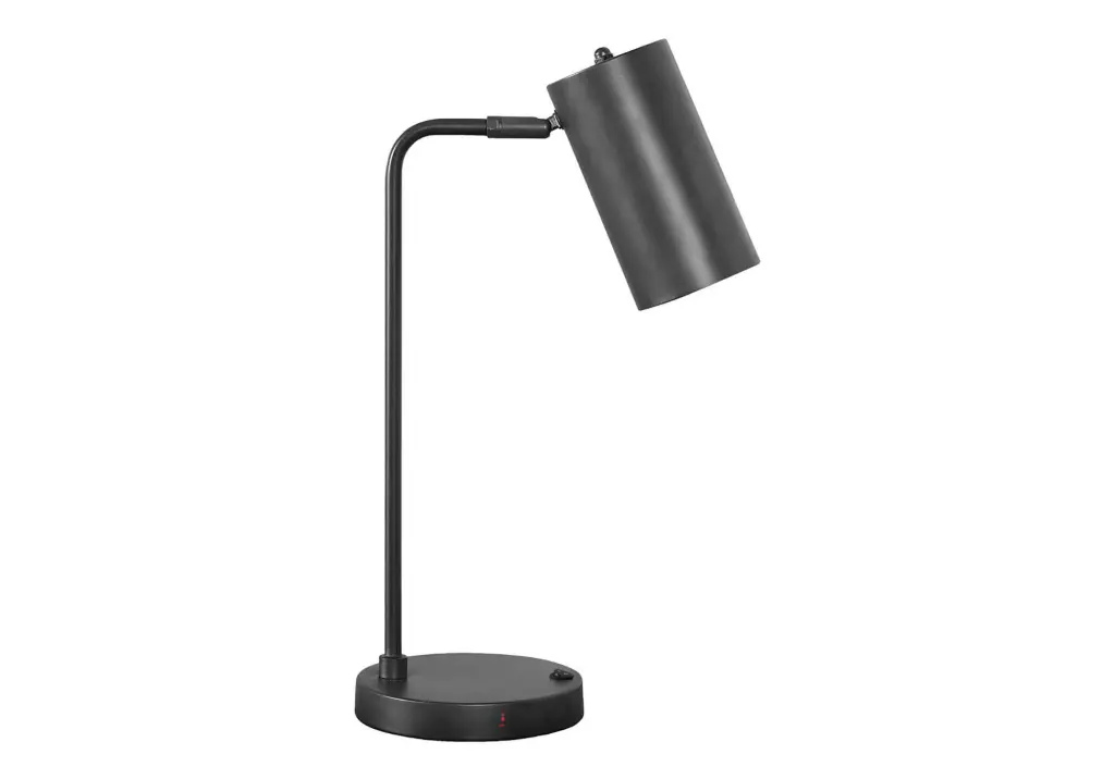 18 Inch Grey Metal Table Lamp USB Port Grey Shade Modern Desk Lamp 8th street living