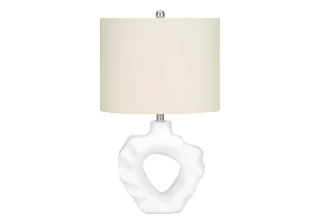 25 Inch Table Lamp Cream Resin Base Ivory Cream Shade Modern Lighting 8th street living