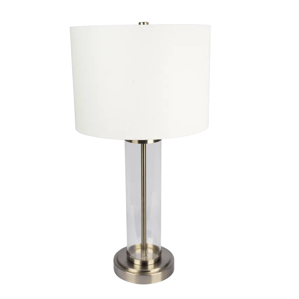 Luna Brushed Nickel Table Lamp On Off Switch Clear Crystal ashcroft furniture