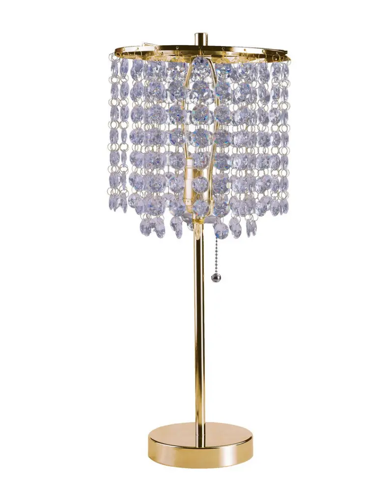 20.25 Inch Tall Metallic Table Lamp Deco Glam Precious Metal Finish and Glass california home