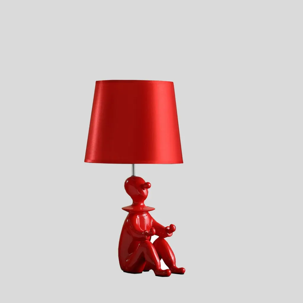 21.25 Inch Red Modern Clown Phone Holder Resin Table Lamp california home