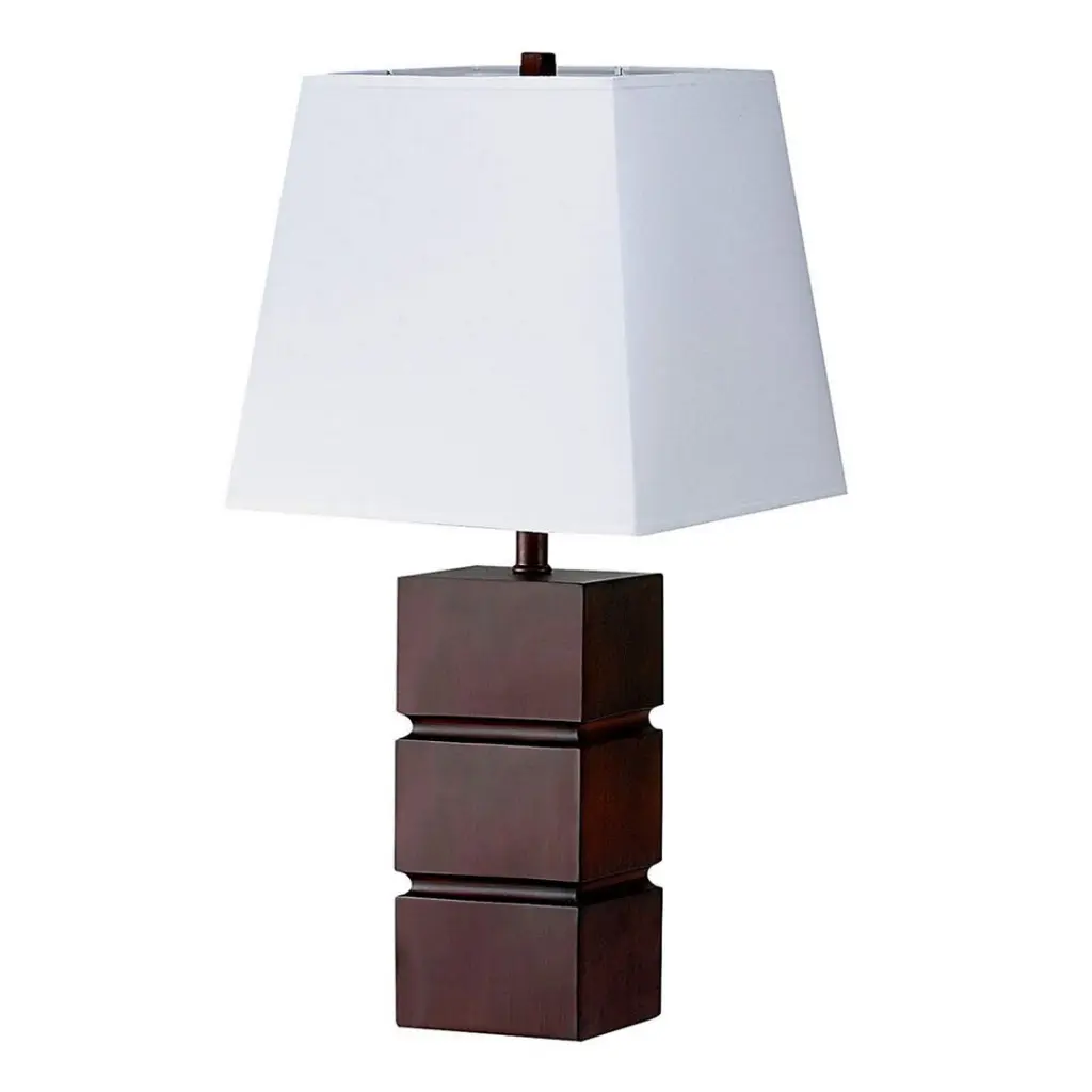 27.5 Inch Tall Polyresin Table Lamp Dark Cherry Finish and White Shade california home