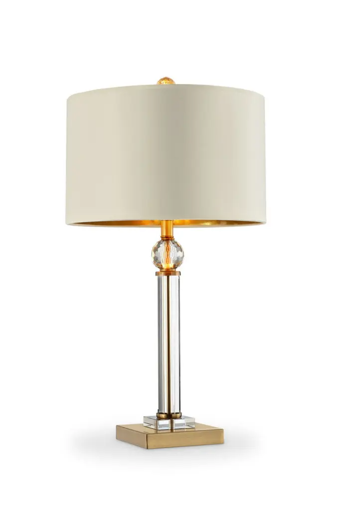 29.5 Inch Perspicio Solid Glass Precious Metal Column Table Lamp Multicolor california home