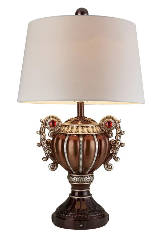 29.5 Inch Tall Delicata Urn Shaped Table Lamp Shiny Metal Accent california home