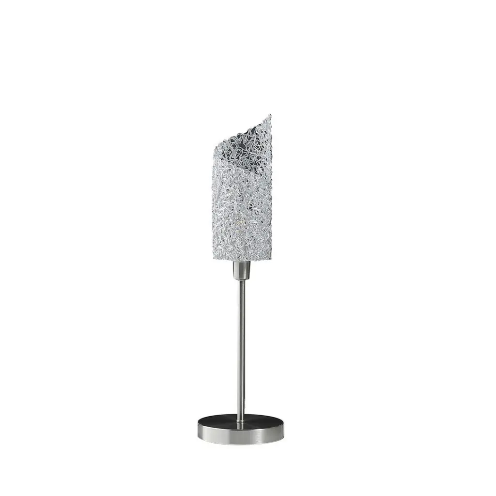 22 Inch Aldo Silver Table Lamp Upright Concave Aluminum Shade california home