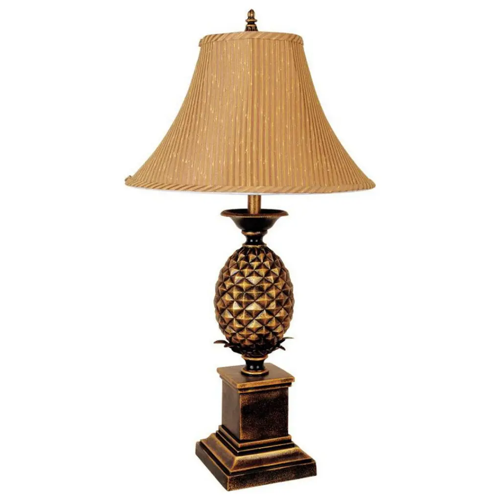 65 Inch Tall Metallic Table Lamp Antique Precious Metal Finish Pineapple Design california home