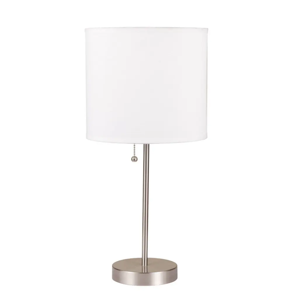 19 Tall Metallic Table Lamp Shiny Metal Finish White Shade Multicolor Light california home