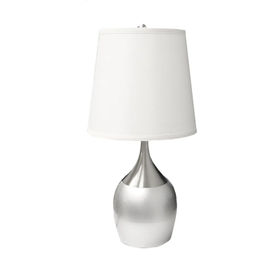 24'' Tall Metallic Touch Table Lamp Shiny Metal Finish and White Shade california home