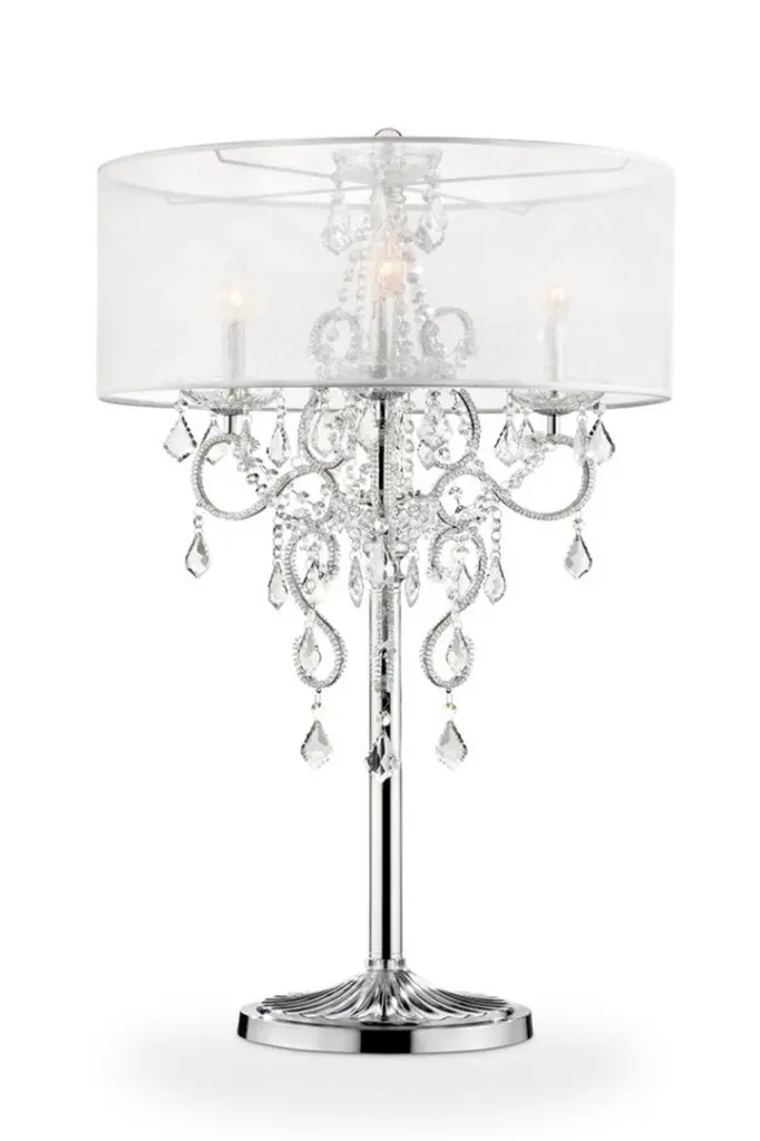 35 Tall Table Lamp Evangelia Silver Finish And Crystal Accents california home