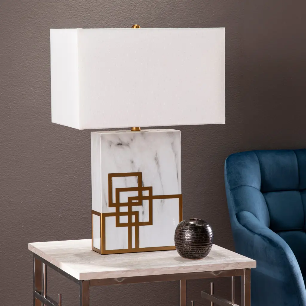 Loyden Table Lamp White Ferrous Metal Modern Bedside Lighting sei