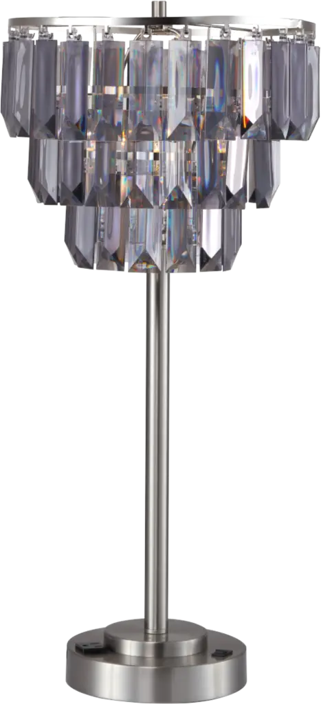 27.5 Inch Contemporary Glass Shade Table Lamp Smoke Finish sh lighting