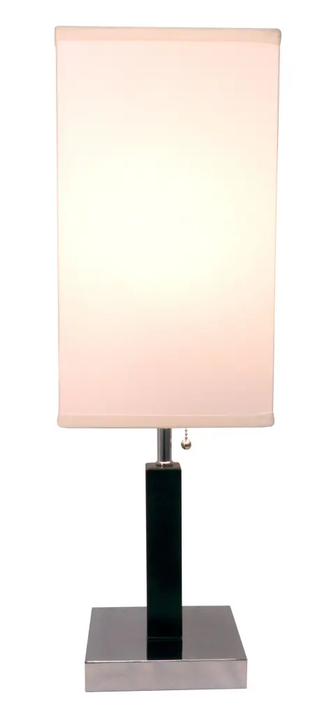 26 Inch Brown Square Timber Table Lamp Cherry Metallic Finish sh lighting
