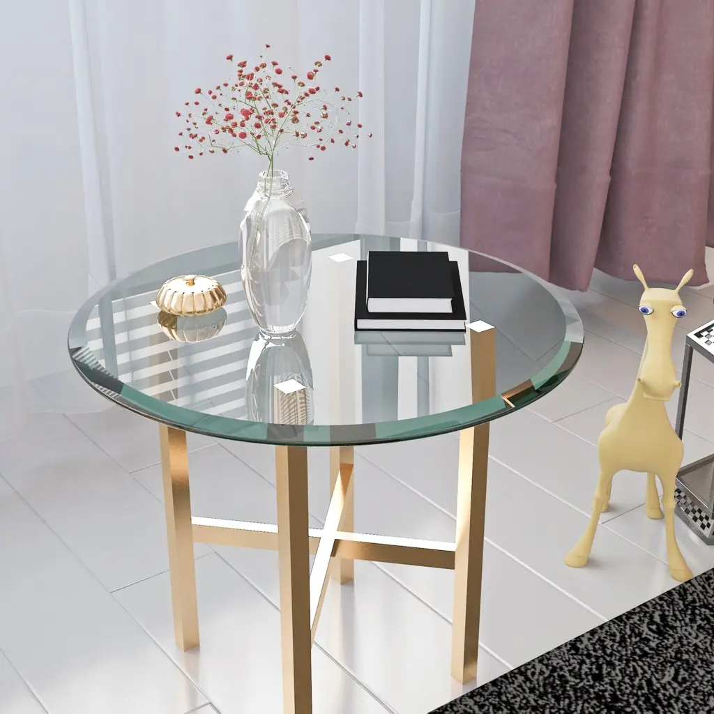 24 Inch Round Tempered Glass Table Top - 1/2 Inch Thick Clear Glass sya furniture