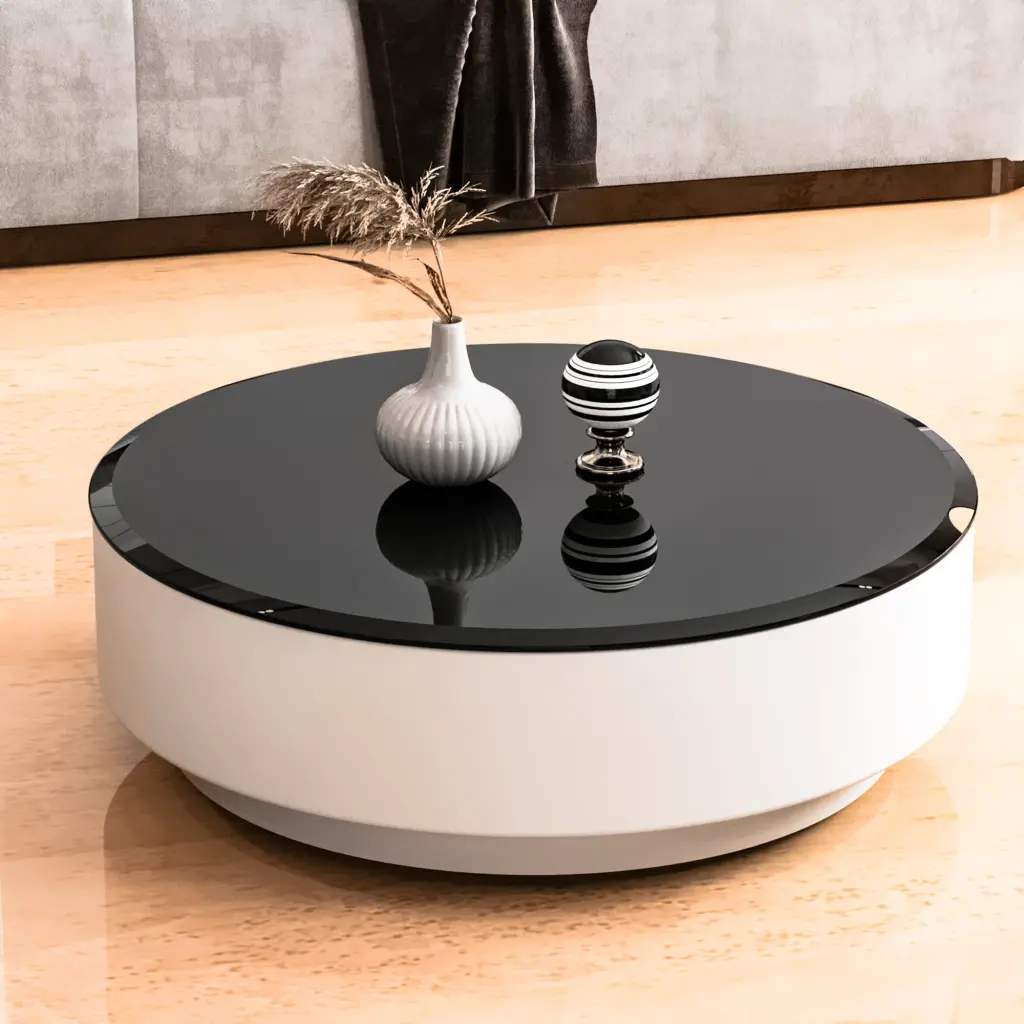 32 Inch Round Tempered Glass Table Top Black Glass 1 2 Inch Thick Beveled Edge sya furniture