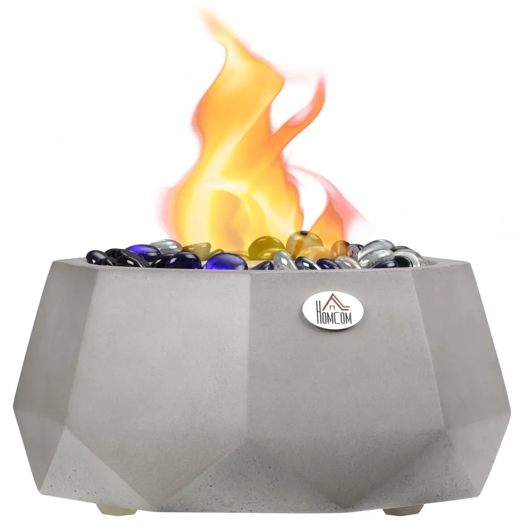 9 Inch Concrete Tabletop Alcohol Fireplace Lid Portable Outdoor Fire Pit aosom business