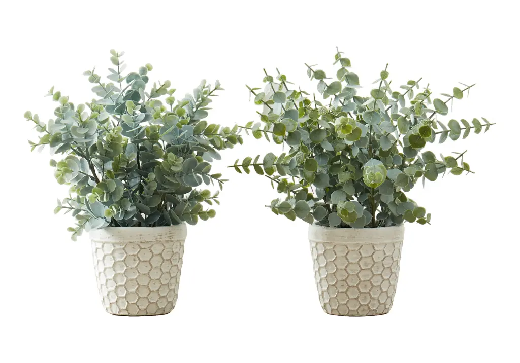 Artificial Plant 13 Inch Tall Eucalyptus Grass Indoor Faux Table Decor 8th street living
