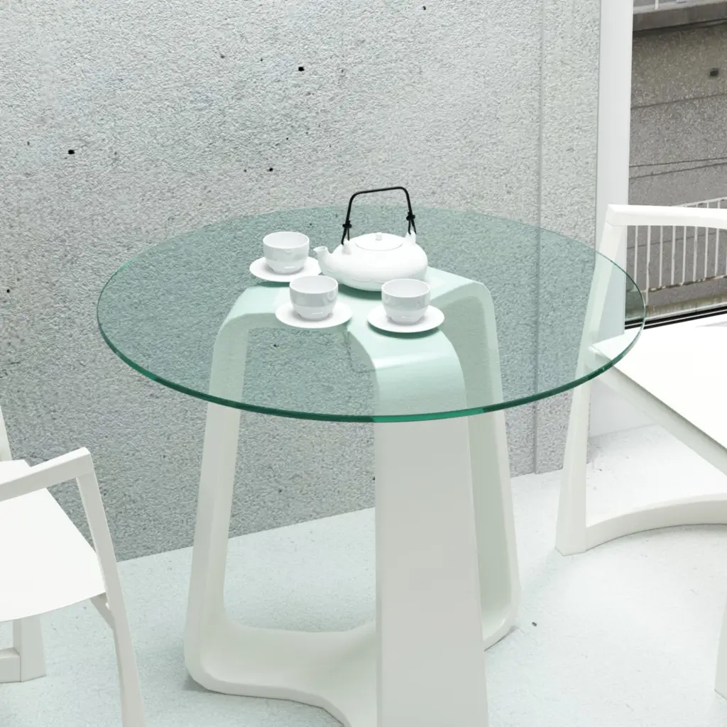30 Inch Round Tempered Glass Table Top Clear Glass 1/4 Inch Thick sya furniture