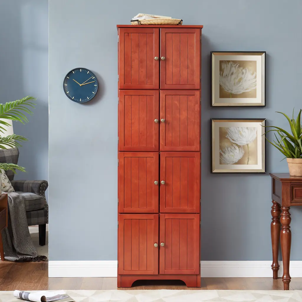 72.4 Inches Tall Storage Cabinet 8 Doors and 4 Shelves Home Organization yilong furniture