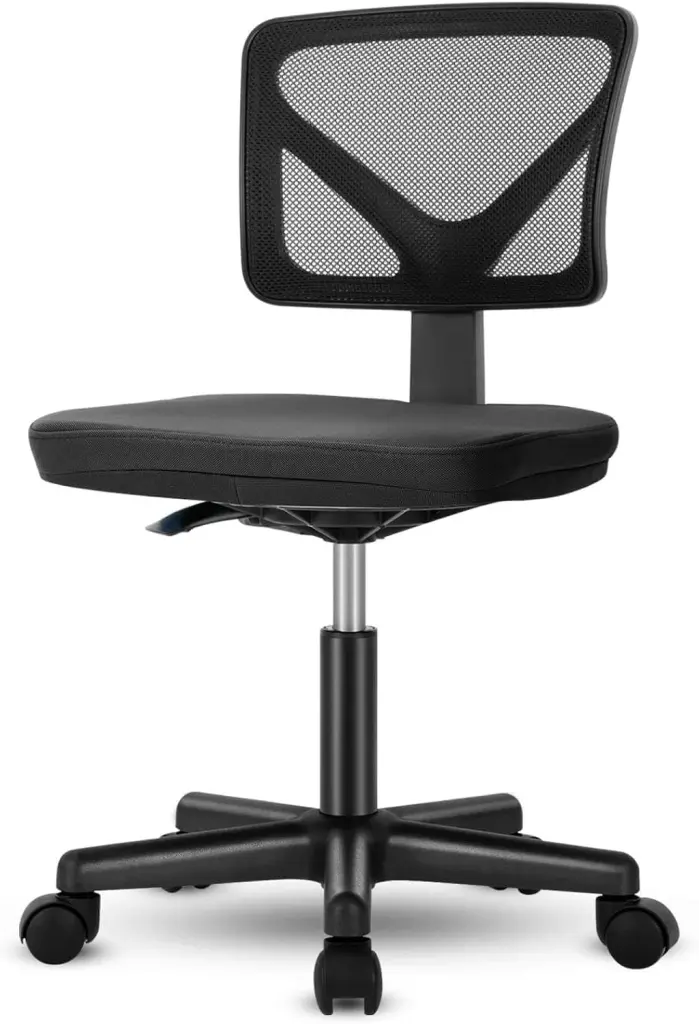 Low Back Mesh Armless Office Chair Swivel Rolling Computer Chair No Arms w1134dhs