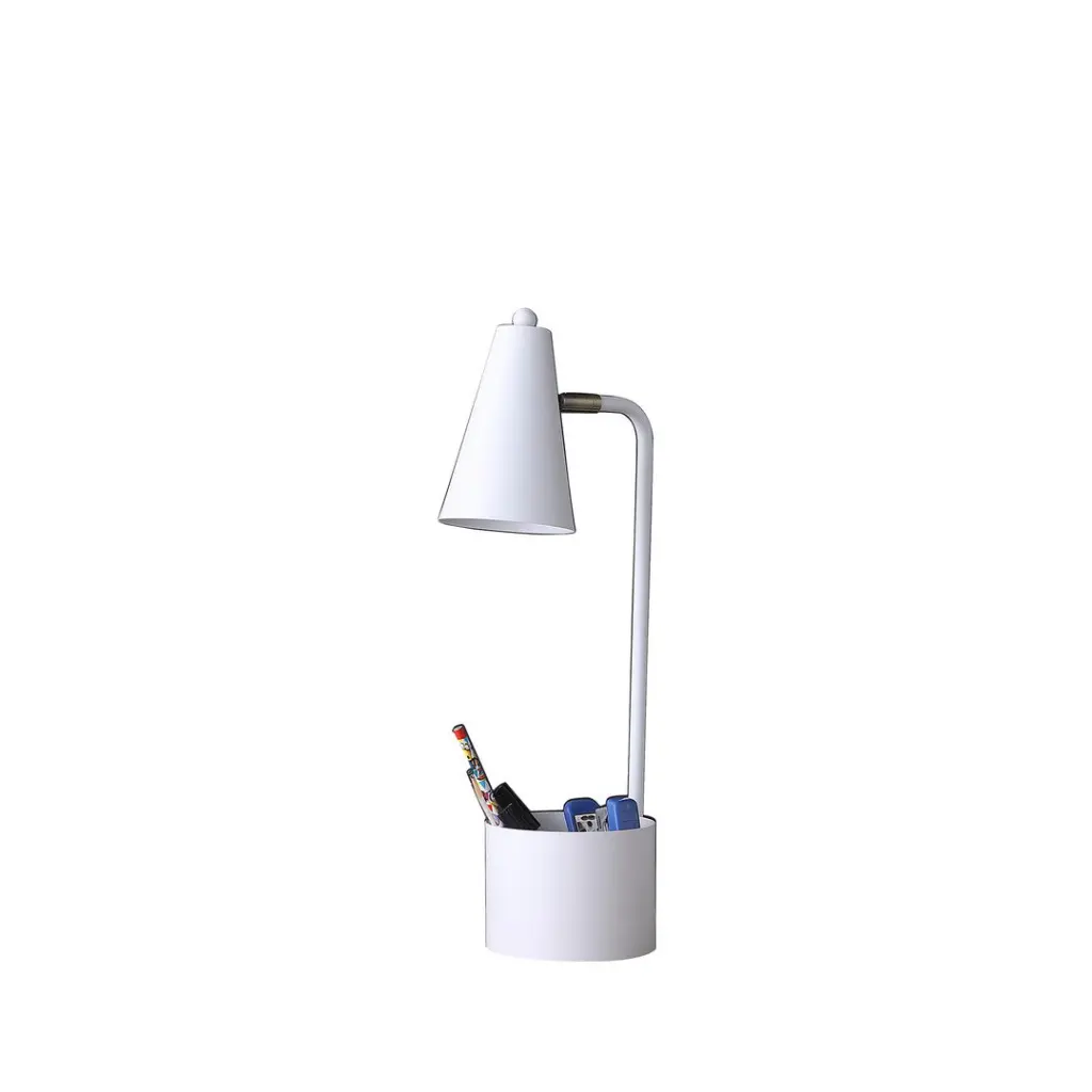 19.5 Inch Student White Metallic Task Desk Lamp Organizer Modern Design california home