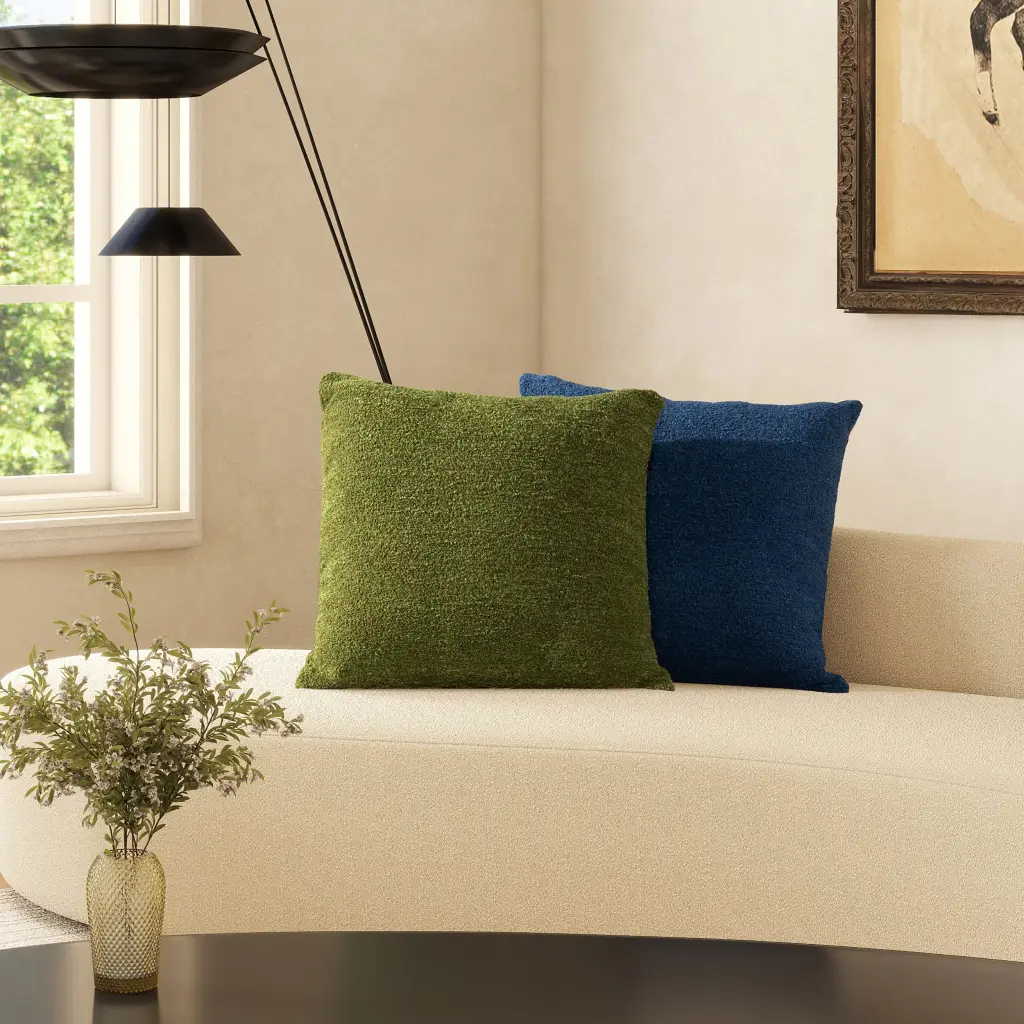 Astrid 20 Inch Square Accent Throw Pillow Cover Feather Insert Moss jennifer taylor home