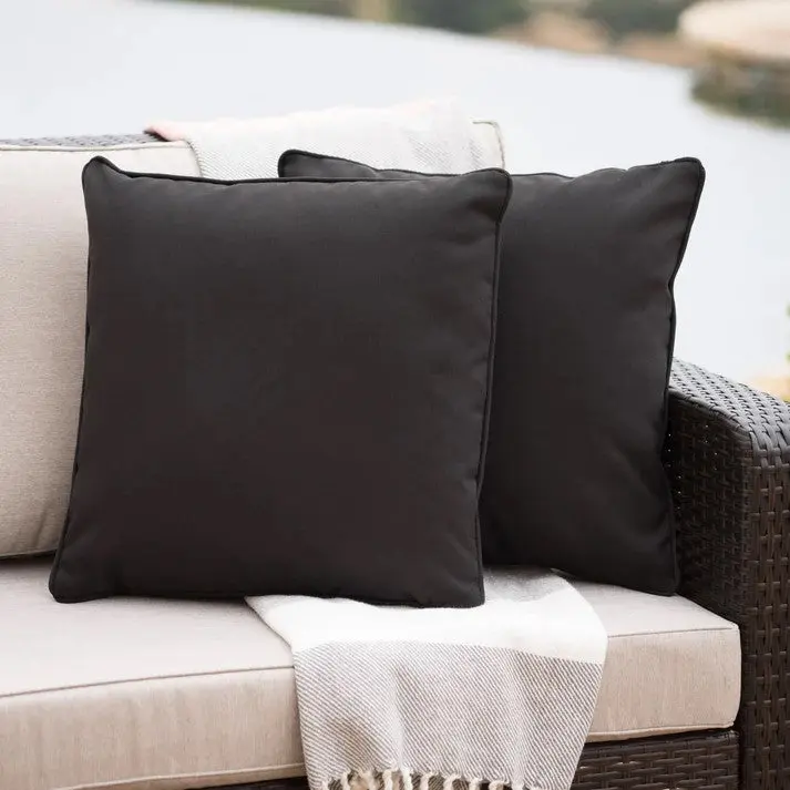 Coronado Square Pillow Black Material Decorative Throw Pillow nh-kisa
