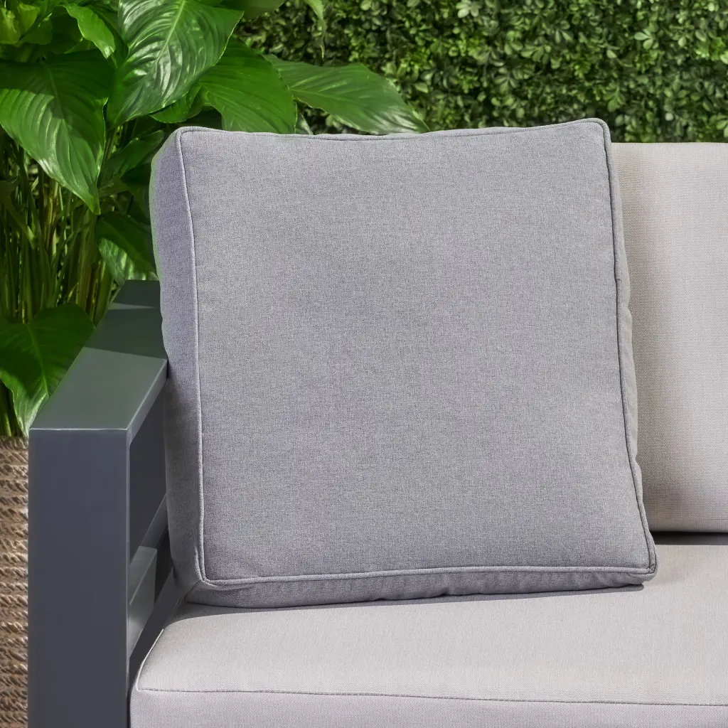 Tash Square Pillow Charcoal - Decorative Throw Pillow Sofa or Bed nh-kisa