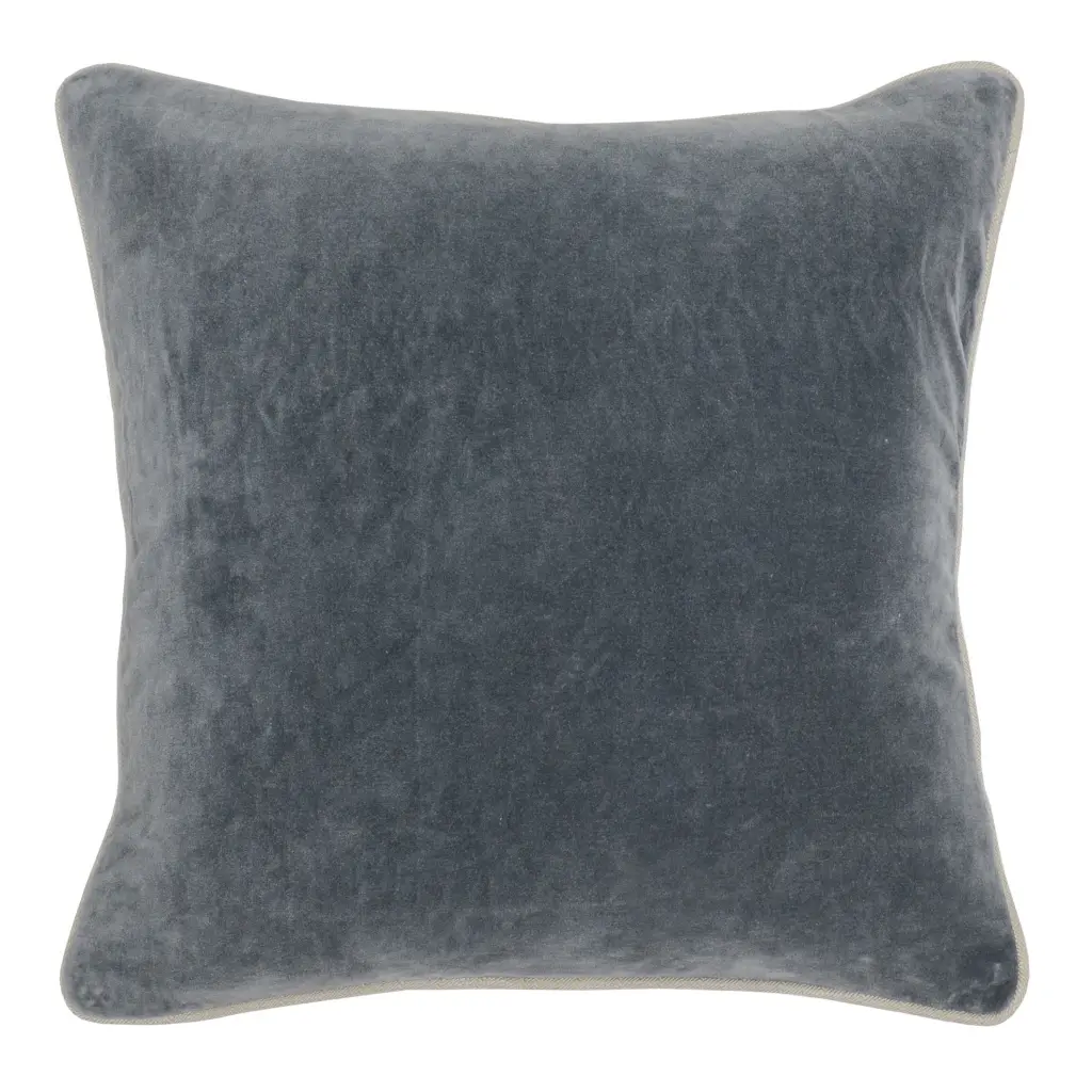 Square Throw Pillow Solid Hue And Piped Edges Gray Home Decor royal hampton