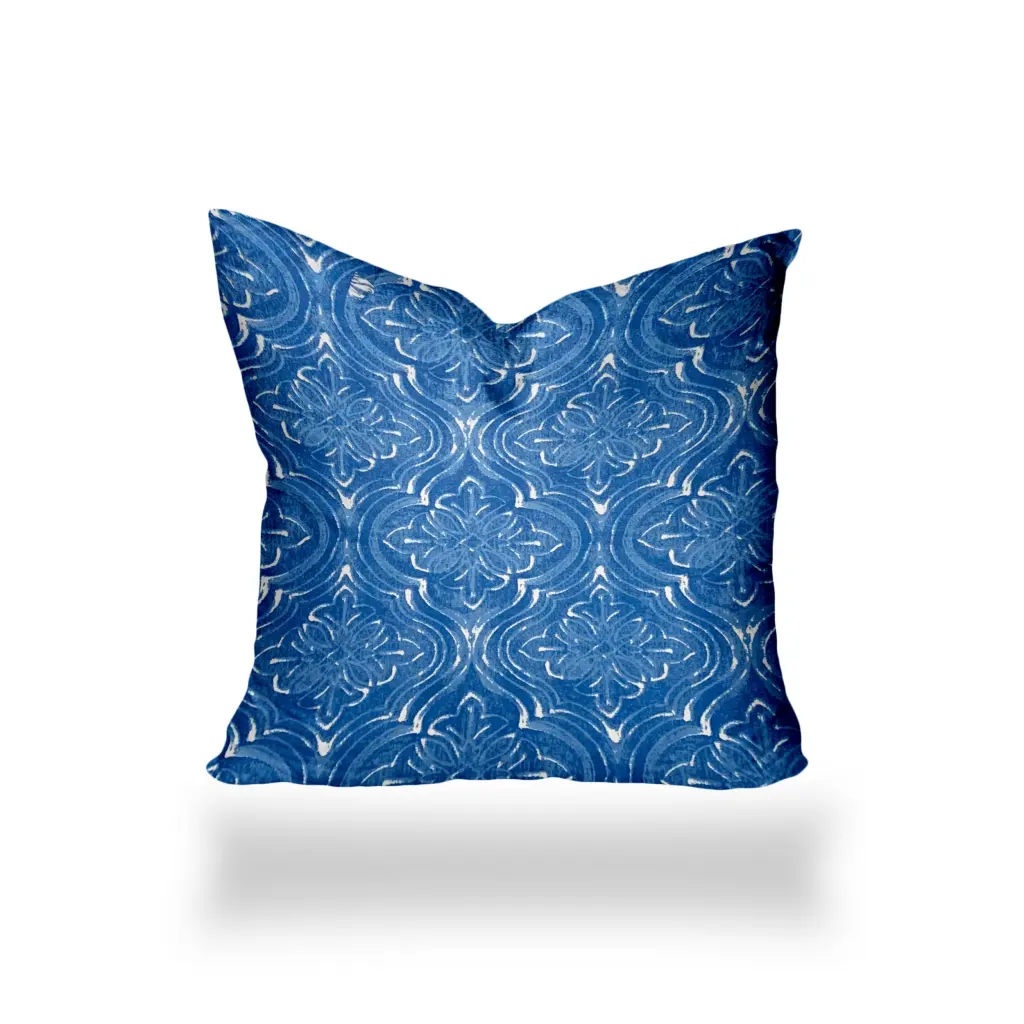 Atlas Indoor Outdoor Soft Royal Pillow Sewn Closed 17x17 Multicolor usa made pillow and pouf